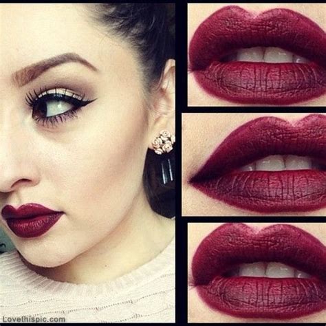 dark red plum lipstick.